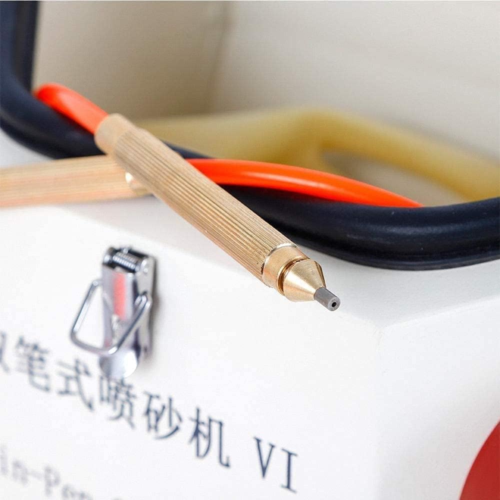 50W Twin Double Pen Fine Sandblaster Lab Equipment Sand Blaster Unit with LED Lamp