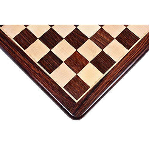Royal Chess Mall Solid Rosewood and Maple Wood Board, Large Chess Board, 21in