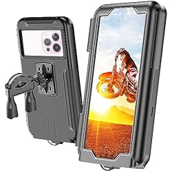 Soporte Móvil Bici Impermeable Turnaroundtech Soporte movil Moto Bicicleta Bici Impermeable Funda con Ventana Trasera Valida para Smartphones de hasta 7.5´´ sujecion irrompible al Manillar de Doble Tornillo