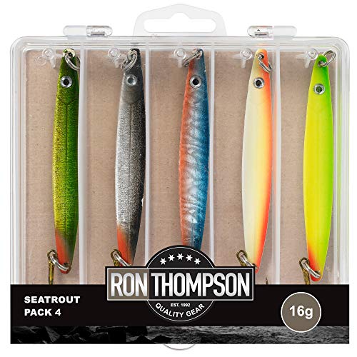 Ron Thompson Seatrout Pack 4 + Box 16g - 5 Meerforellenblinker zum Kunstköderangeln, Meerforellenköder zum Spinnangeln, Blinker für Meerforellen