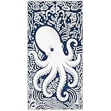 XSMEI Octopus Beach Towel Oversized 36' x 72', Ocean Animal Print, Sand Free Quick Dry Towels for Swimming Camping Sports Travel, Thin Lightweight and Compact, Navy Blue