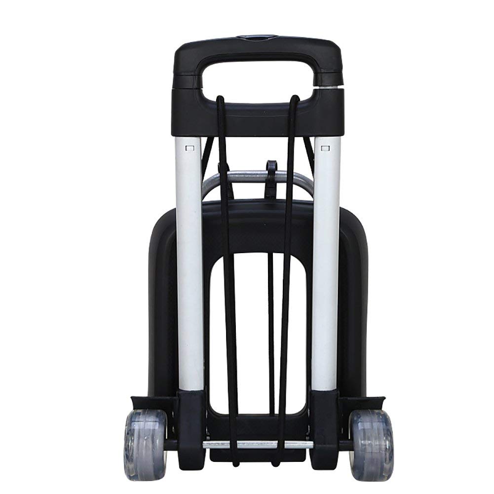 Carrello Manuale Pieghevole Portatile, Carrello Multiuso Solido a 2 Ruote per carichi Pesanti, capacità di 60 kg, Viaggio in Ferro Leggero, Bagagli, Shopping (A)