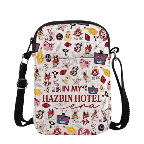 Hazbin - Borsa a tracolla con personaggi dei cartoni animati, regalo per fan dell'anime, Hotel Cross, medium