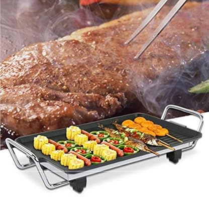RONGJJ Tischgrill Elektrischer Haushaltsgrill, Grillplatte, Antihaft Grillheizplatte Mit Einstellbarer… – Bild 3
