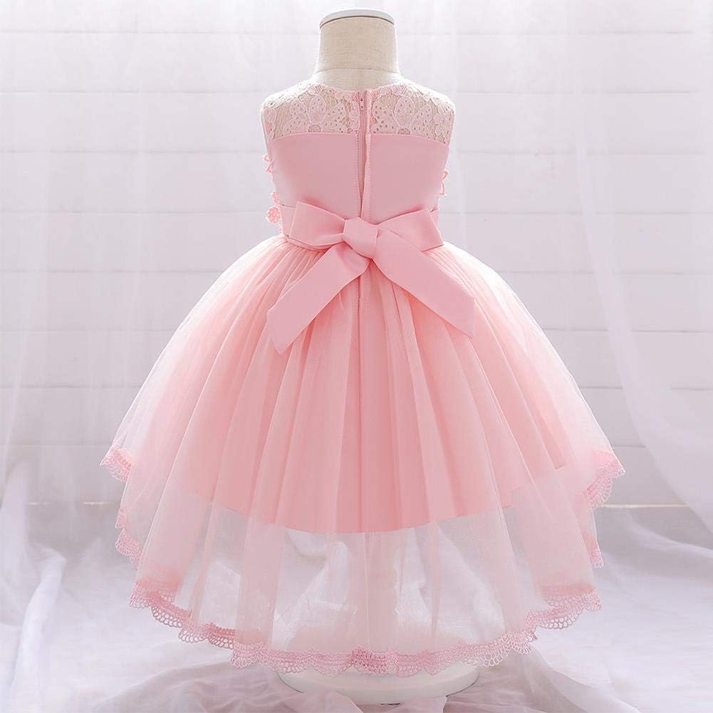 Baby Girl Dress Flower Lace Hi-lo Tulle Party Dresses Princess Pageant Birthday Wedding - Image 4
