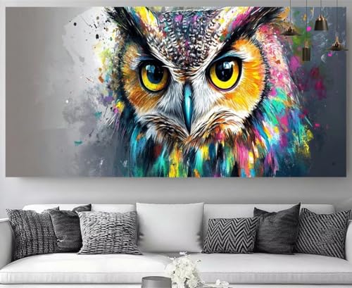 Broderie diamant hibou coloré 5D pour illuminer votre décoration de salon