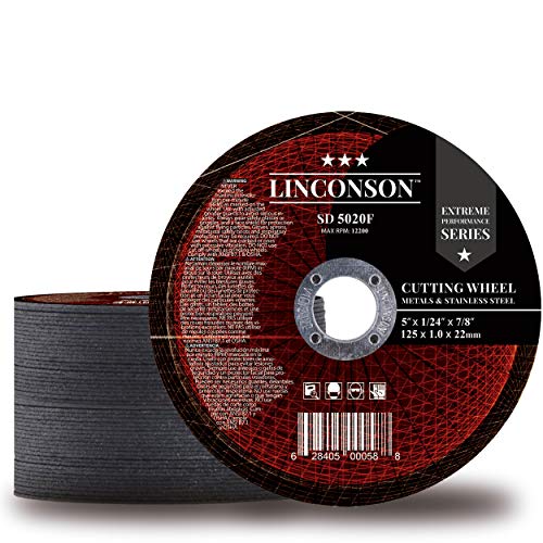 LINCONSON 50 Pack 5 Inch Cut Off Wheel for Metal & Stainless Steel Used On Angle Grinder 5x1/24x7/8