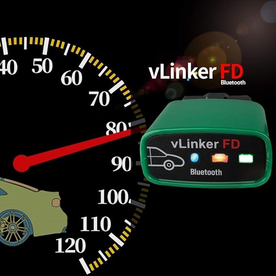 Vgate OBDII Bluetooth, vLinker FD OBD Scanner OBD2 Diagnostic Tool Check Engine Light for Android & Windows (Bluetooth 3.0)