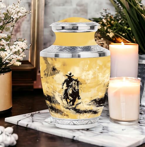 Image of Cowboy Urn - Urn for Ashes for Women - Ashes Urn Adult - Ash Urns for Humans - Urn for Ashes Adult Male (10 inch Pack of 1)