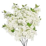 frühlingsdekoration basteln Material: Künstliche kirschblütenzweige bestehen aus mit Kunststoff umwickeltem Eisendraht, können leicht gebogen werden, um in Vasen zu passen, und die Form oder Länge der Frühlingsblumen künstlichen nach Ihren Wünschen frei anpassen.