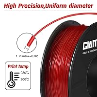GIANTARM TPU Filament 1,75 mm für 3D-Drucker 0.5kg, Rot – Ansicht 2