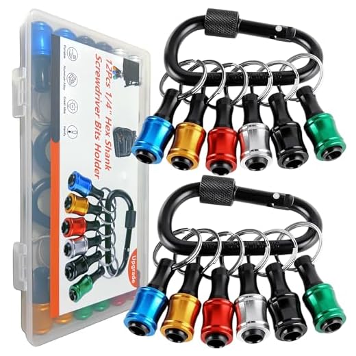 12PCS Bit Holders 1/4 Socket, Hex Shank Screwdriver Bit Holder for Impact Driver Drill Bit Keychain Extension Bar Quick Release Easy Change, Screwdriver Bit Holders for Tools & Home Improvement Gift