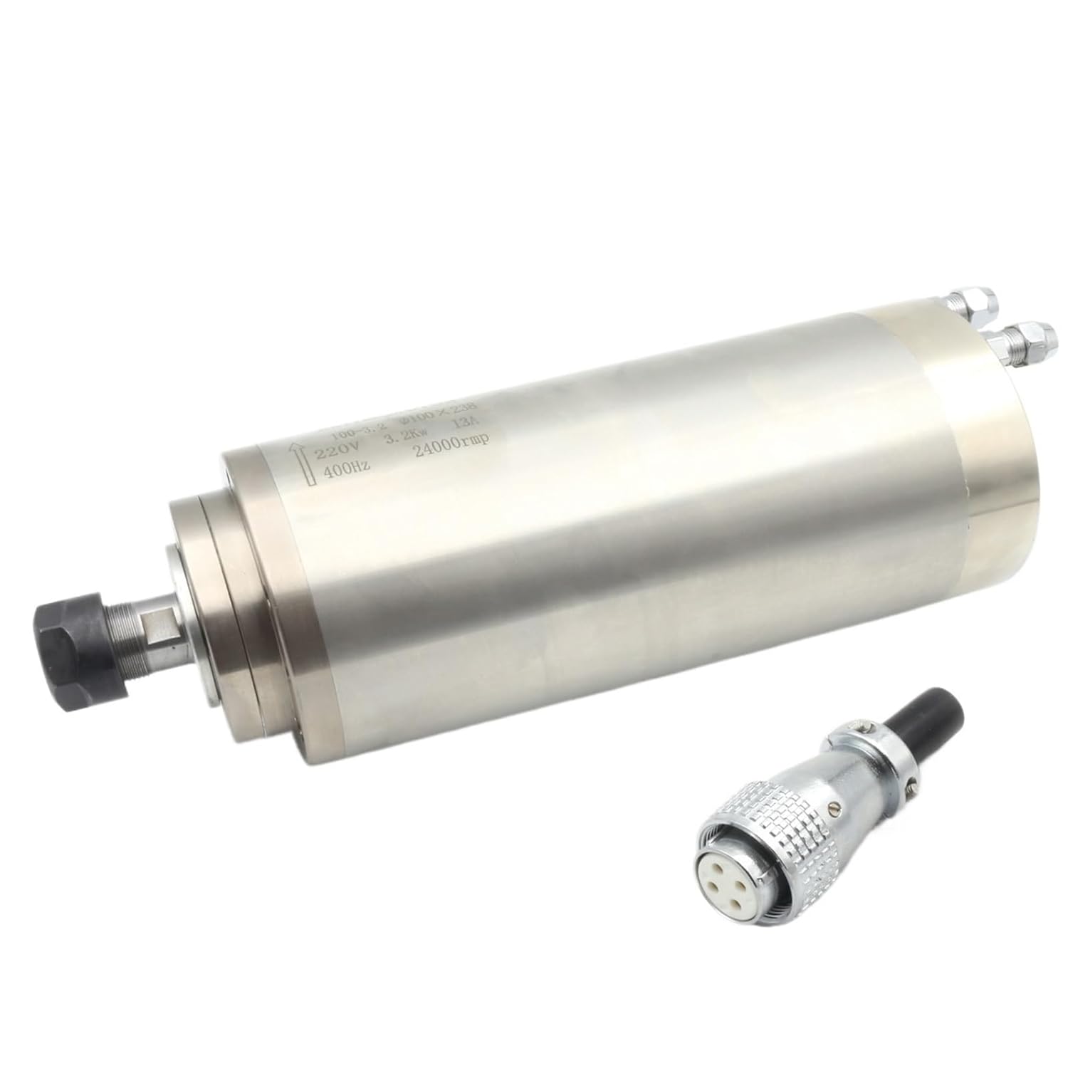 【Waterproof】 3KW ER20 13A CNC Water Cooled Spindle Motor for Woodworking Router Engraving Milling Machine 220V 380V(Just Spindle,220V)