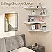 4 Tier Floating Corner Shelves White Set of 4, Rustic Pine Wooden Floating Corner Wall Shelf for Wall Décor Storage, L Shaped Corner Shelf Wall Mount for Bedroom, Living Room, Bathroom, Kitchen