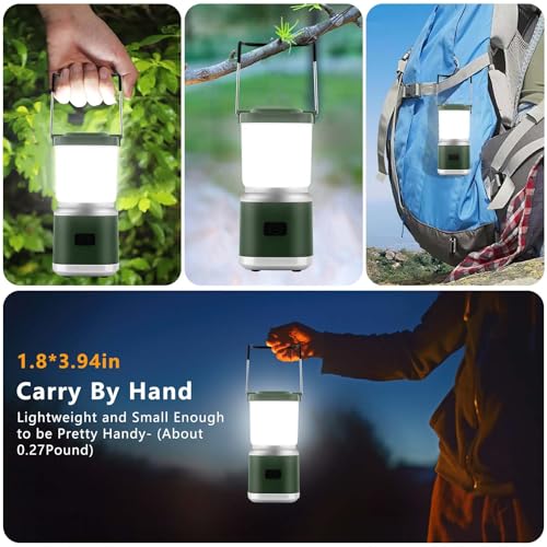 Rechargeable LED Camping Lantern for Kids Adult Camping Emergency Lights for Power Outages Mini Waterproof Portable Camping Tent Lamp Lantern Night Light Flashlight for Camping Hurricane