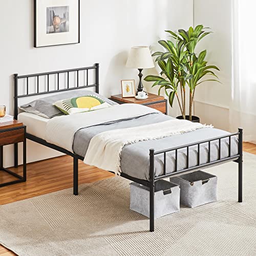 Yaheetech 3ft Metal Bed Frame with Headboard & Footboard, Black