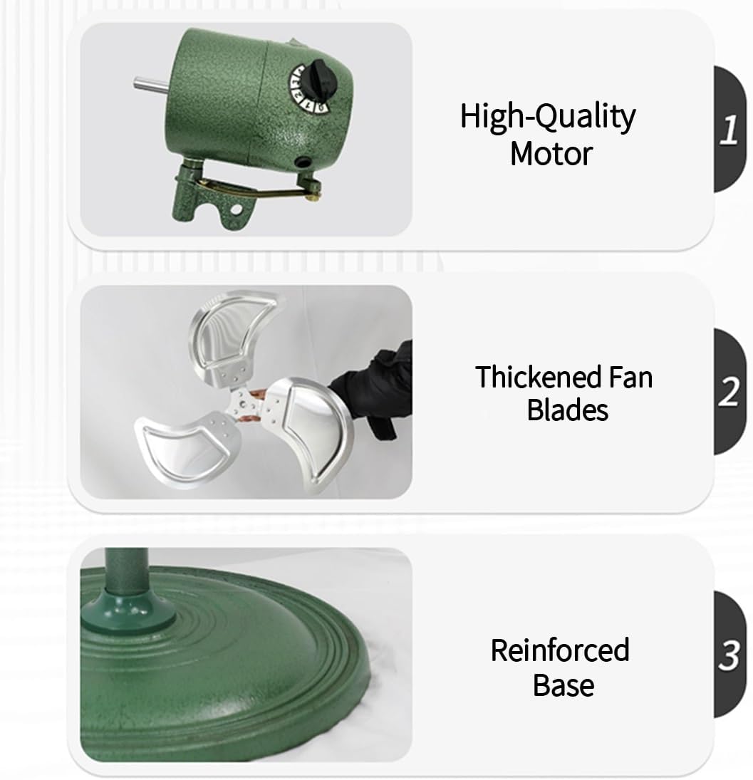 120° Oscillating Stand Fan, 4-Speed Adjustable Pedestal Fan, Silent Cooling Fan for Home & Office, High-Performance Floor Fan for Commercial Use
