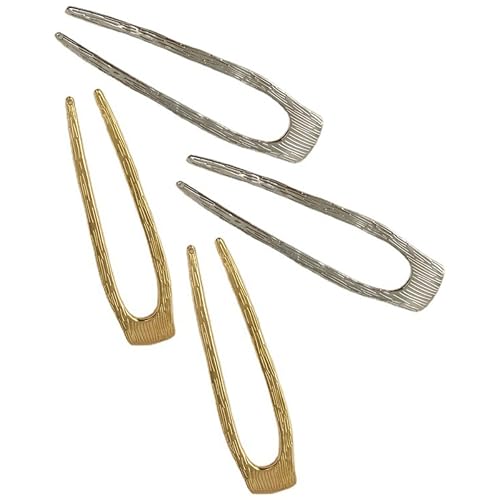 4pcs Metal U-shaped French Hair Pins Hair Fork Styling Tool