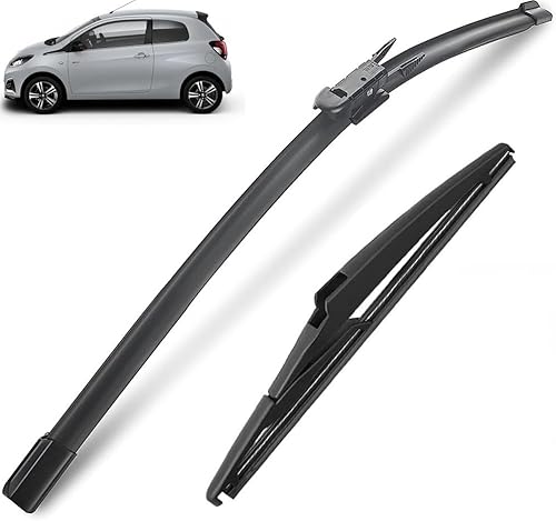 Juego de 2 escobillas limpiaparabrisas delanteras y traseras compatibles con Citroen C1 MK2 Peugeot 108 Toyota Aygo 2019 2018 2017 2016 2015 2014