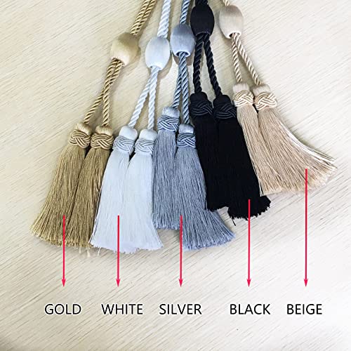 HedongHexi Curtain Tiebacks with Tassel,Modern Rope Window Curtain Ties Backs for Draperies, Outdoor Elegant Decorative Curtain Holdbacks - Thumbnail 7