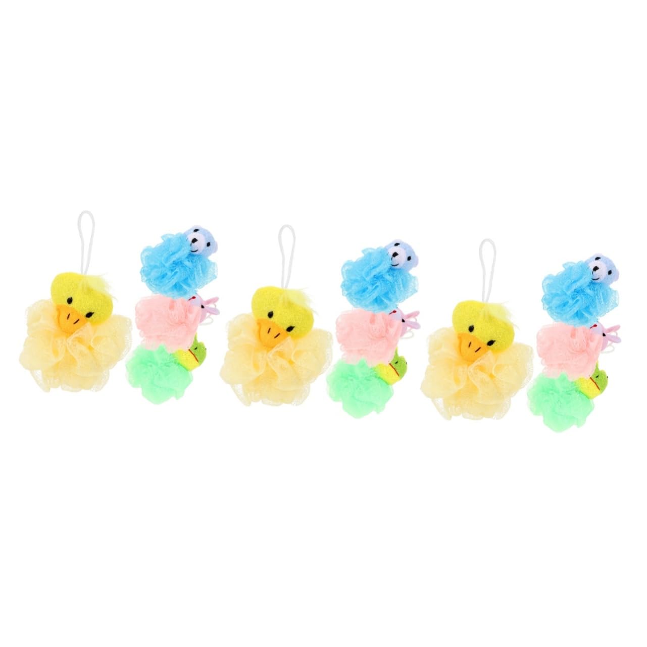 FRCOLOR 3 Set Di Spugne Da Doccia Per Ragazze E Set Di Spugne Da Bagno A Forma Di Luffa Esfoliante Per Bambini 4 Pezzi*3