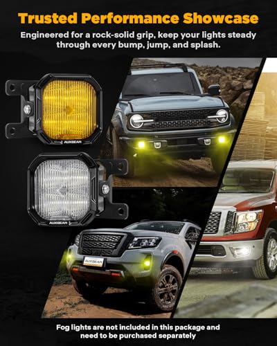 Image of Auxbeam Color Play Series Fog Light Brackets, for Ford Honda Nissan Subaru Acura, Bracket & Adapter Included, Flush Mount Off Road Lights Mounting Kit, 2 Sides, Pair