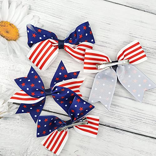 4Th Of July Hair Bows Clips Patriotic Hair Claws Usa Flag Hairpins For Kids And Girls American Star Hair Accessories For Independence Day Memorial Day Hair Decorations 4Pcs #TOP5