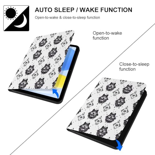 Coque iPad 10e génération et Air 11 2025 imprimé loup avec support