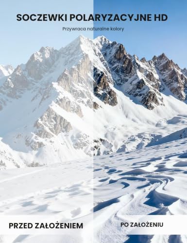 Lamicall Gogle narciarskie mężczyzn, Gogle snowboardowe OTG kobiet - [Ultra HD & Szersze widzenia] LIDER gogli antyparowych noszących okulary, Luster polaryzowane gogle ochronne, Gogle śnieżne UV400