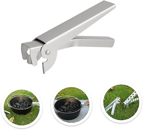 Miniatura 7 de SWOOMEY Pinzas para sartén, bandeja de herramientas, estufa de cocina al aire libre, parrilla de camping, parrilla, elevador de parrilla, clips de