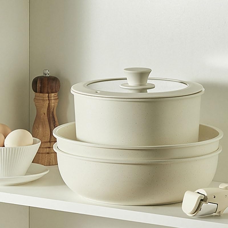 Removable 5piece Aluminum Non stick Cookware Set Frying Pan Kitchen supplies