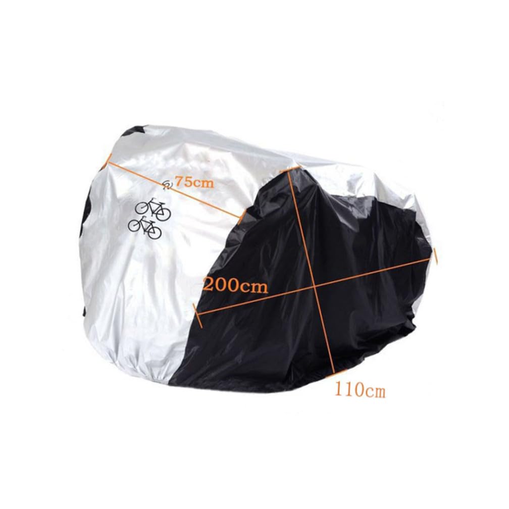 Wasserdichte Fahrradabdeckung für Fahrräder UV Regenschutz Robuste Elastische Befestigung Wasserabweisend Silber schwarz Mittelgroß Outdoor Bike Protector