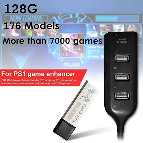 MCLseller Comptible para PS1 Mini Game Enhancer extendido 176 Modelos, 128 G Jugando 7000 Juegos