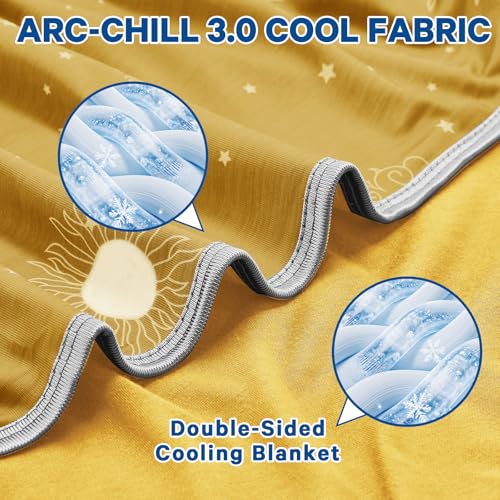 Image of inhand Cooling Blanket Throw(50 inchx60 inch) - Double Sided Cooling Blankets for Hot Sleepers, Cool Soft Lightweight Summer Blanket for Beach, Sofa Bed Couch, Room Decor, Gifts for Women Men Ginger Yellow