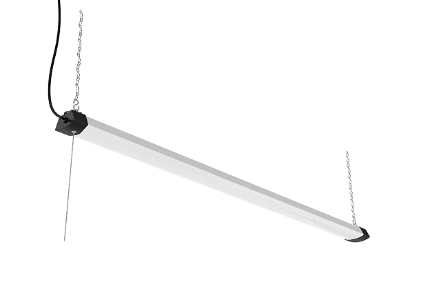 DYMOND 4FT 40W Wraparound LED Shop Light Fixture with Pull Chain Daylight White 5000K for Garage Workshop Basement