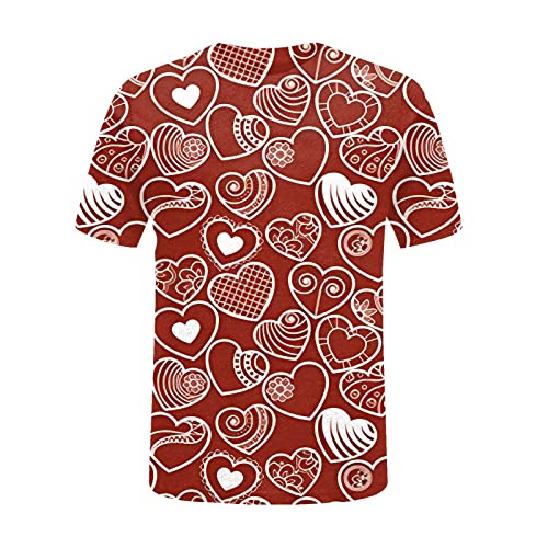 Women's Valentine's Day Love Printing Sweatshirt Heart Printed Round Neck Pullover Warm Long Sleeve T-Shirts Tops Fashion Sweatshirt For Women Wedding Guest Midi Length Tops For Women Vintage Retro #TOP2