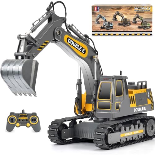 DOUBLE E Remote Control Excavator Toy Construction Toys Tractor Rechargeable Battery RC Vehicles...