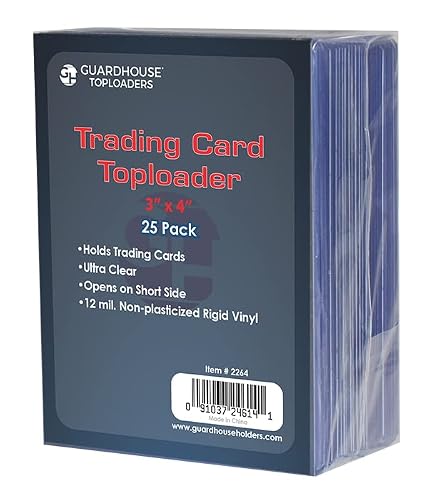 GuardHouse 3" x 4" Trading Card Toploaders - 25 Pack