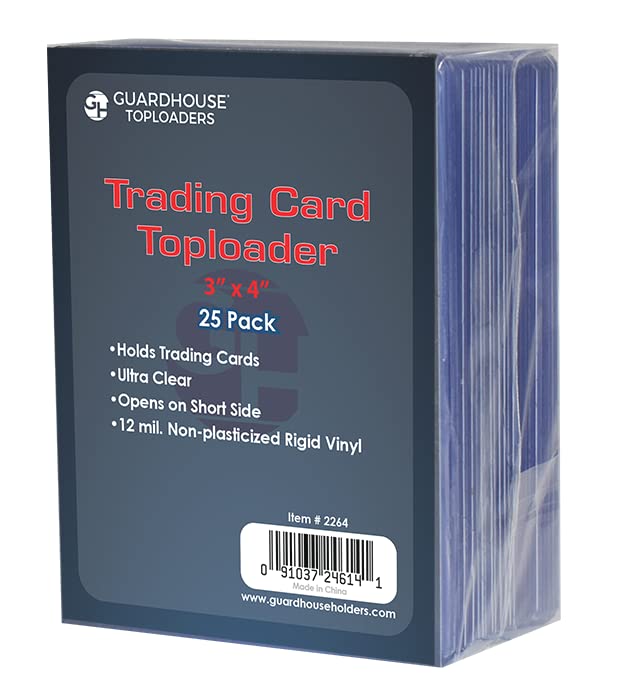 GuardHouse 3" x 4" Trading Card Toploaders - 25 Pack