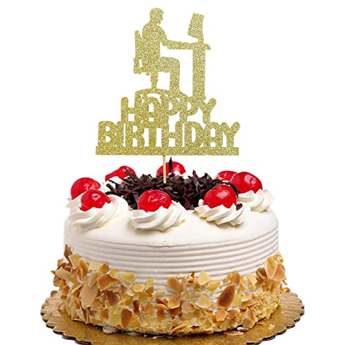 Programming Theme Happy Birthday Cake Topper, Programmer Cake Decor, Computer Tech Cake Decorations, IT Birthday Party Supplies, Gold Glitter