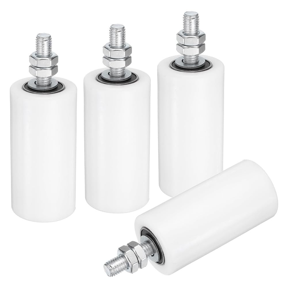 Jnchdghwa White Slide Gate Guide Roller, 4" Rollers Gate Support Assembly, Universal Ball Bearing Rolling Gate Guider For Sliding Door