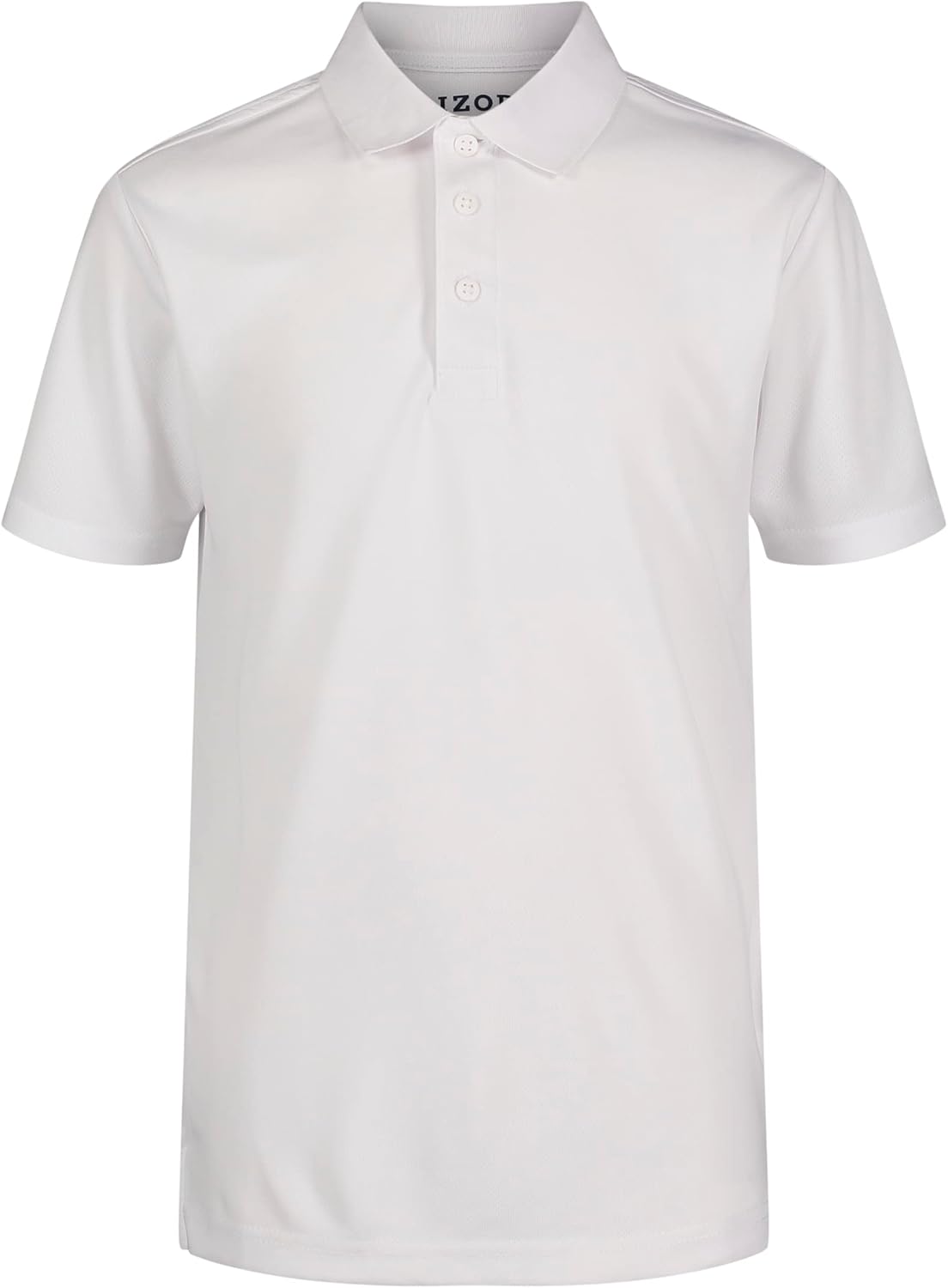 izod boys' school uniform adaptive short sleeve polo shirt — velcro closure & faux buttons, moisture wicking performance material (xl)