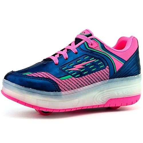 Tênis de Rodinhas Infantil SapatoFran com Led´s Cor:Azul;Tamanho:31;Gênero:Menina