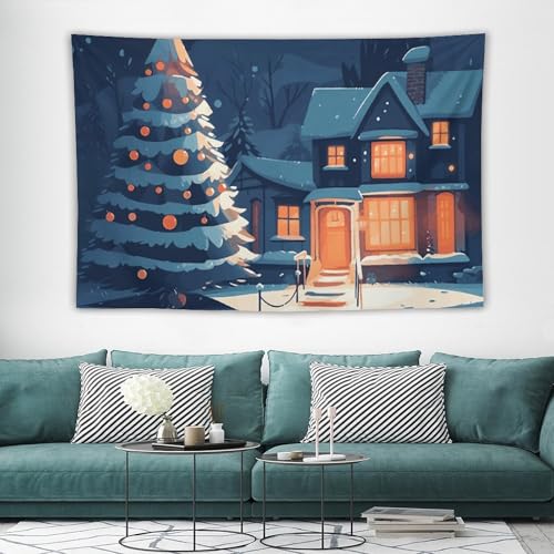 Tapisserie murale sapin de Noël pour décorer un salon cocooning