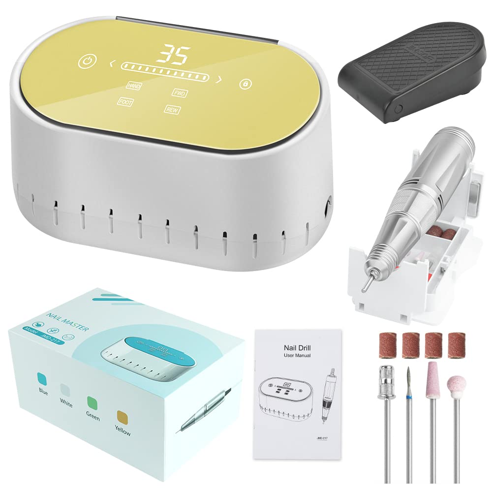 JMD-217 60W 35000 Rpm LCD Display Magnetic Absorption Storage Box Design Saves Space Electric E File Nail Drill Machine Finger Toe Nail Care Manicure Pedicure Machine Manicure Tool Nail Art File