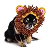 Zoo Snoods Lion Mane Costume for Dogs and Cats, Small – Warm No Flap Ear Wrap Hood for Pets, Dog Outfit for Winters, Halloween, Christmas & New Year, Soft Yarn Ear Covers