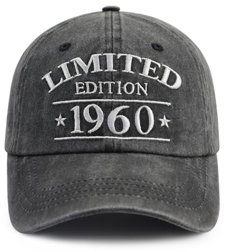 66th Birthday Gifts for Men Women, 66th Birthday Decorations Hats, Limited Edition 1960 66 Year Old Baseball Cap, Retirement Gifts for Grandpa Grandma Black