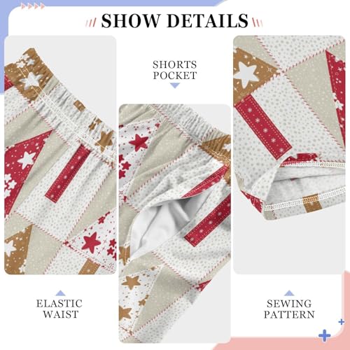 Boys' Pants Christmas Tree Checkered Long Bottoms Jogger Pants Elastic Waist Trousers with Pockets S-XL4