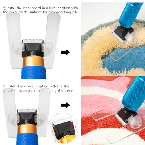 zalati Tufting Trimmer Kit, tapijtsnijder, veegmachine, 2 stuks, kam, 6 versnellingen, instelbare snelheid, met acrylrek voor tapijtproductie en doe-het-zelf, 200 W, metaal - Image 7