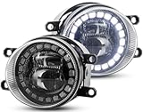 AMONLY LED Fog Light with DRL Compatible with To-yota Camry Highlander Corolla Prius, Led Fog Lights Compatible with Lexus GS IS LX RX ES CT